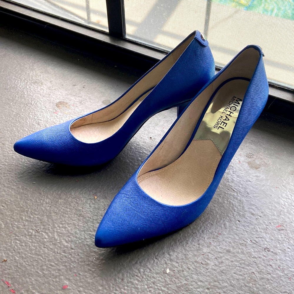 Royal Blue Michael Kors 3 in heels
